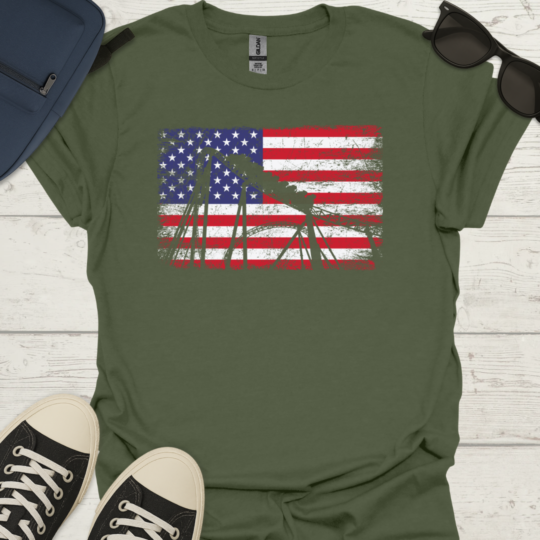 American Flag Roller Coaster T-Shirt