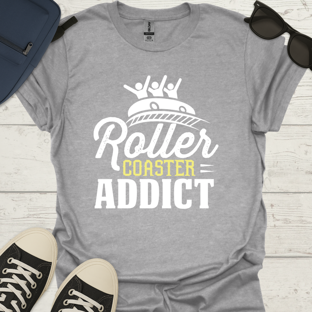 Roller Coaster Addict - Funny Theme Park Tee