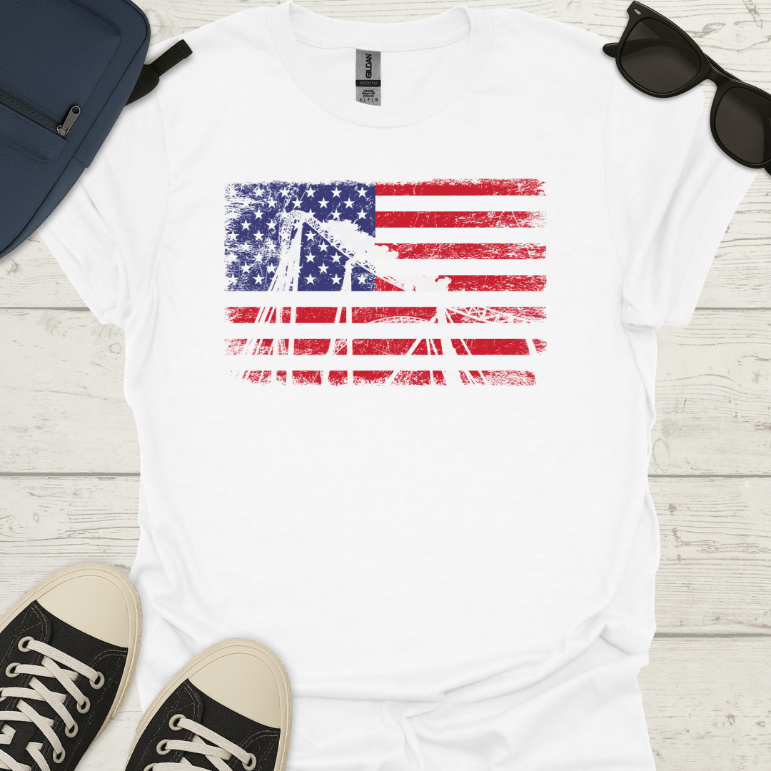 American Flag Roller Coaster T-Shirt