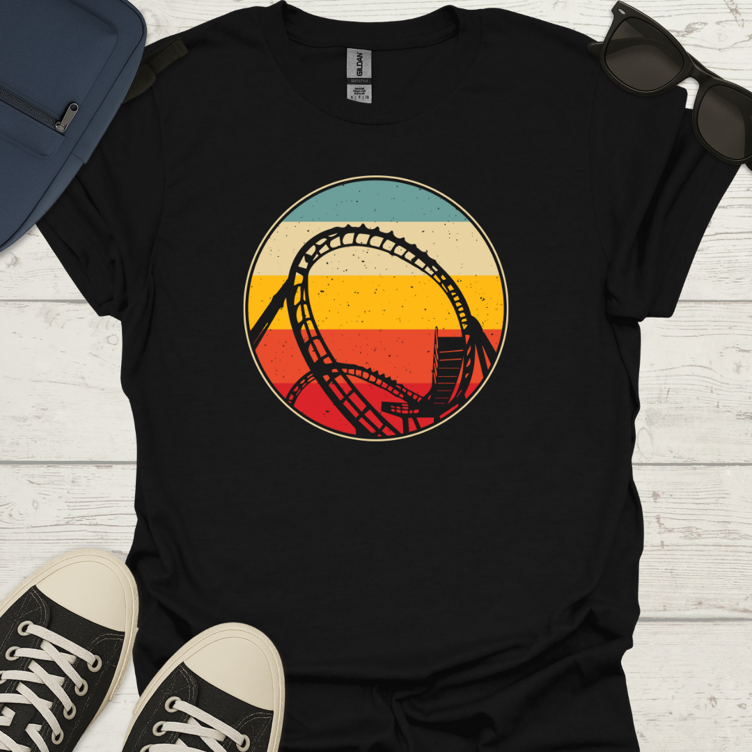 Roller Coaster Loop - Retro Style Tee