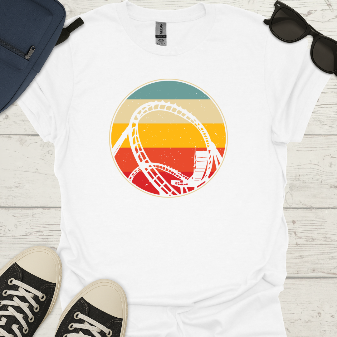 Roller Coaster Loop - Retro Style Tee