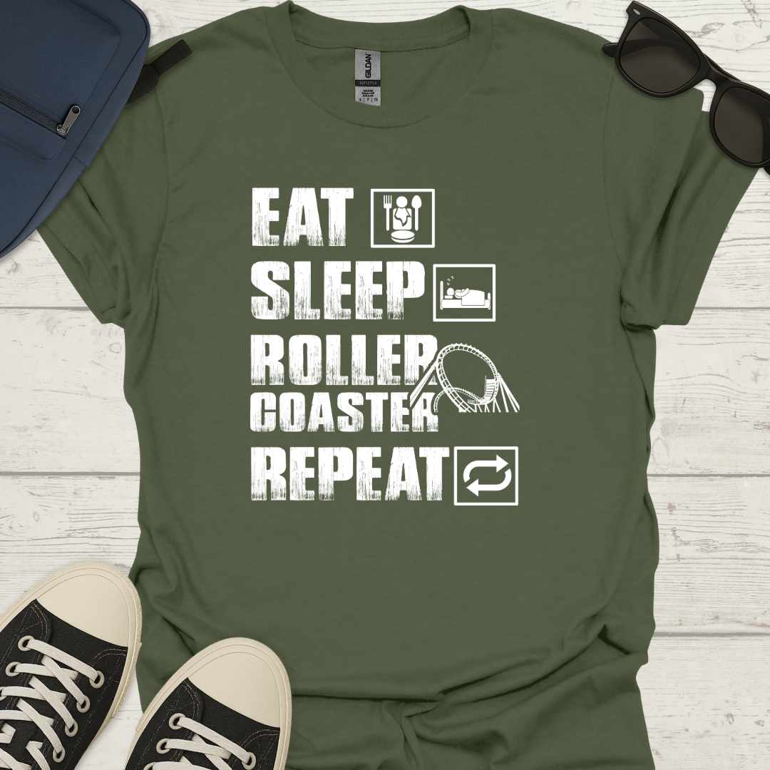 Eat Sleep Ride Repeat - Funny Coaster Tee
