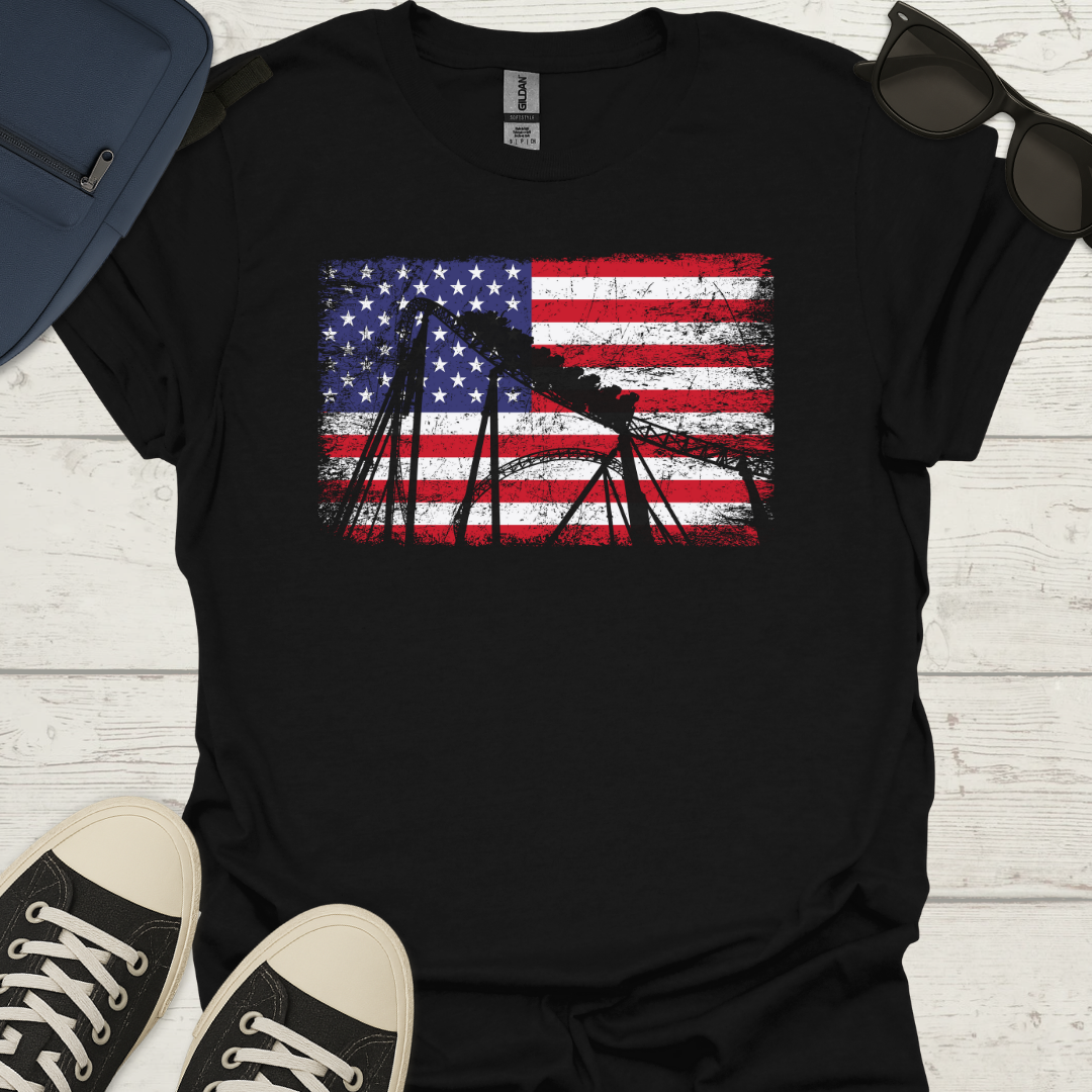 American Flag Roller Coaster T-Shirt