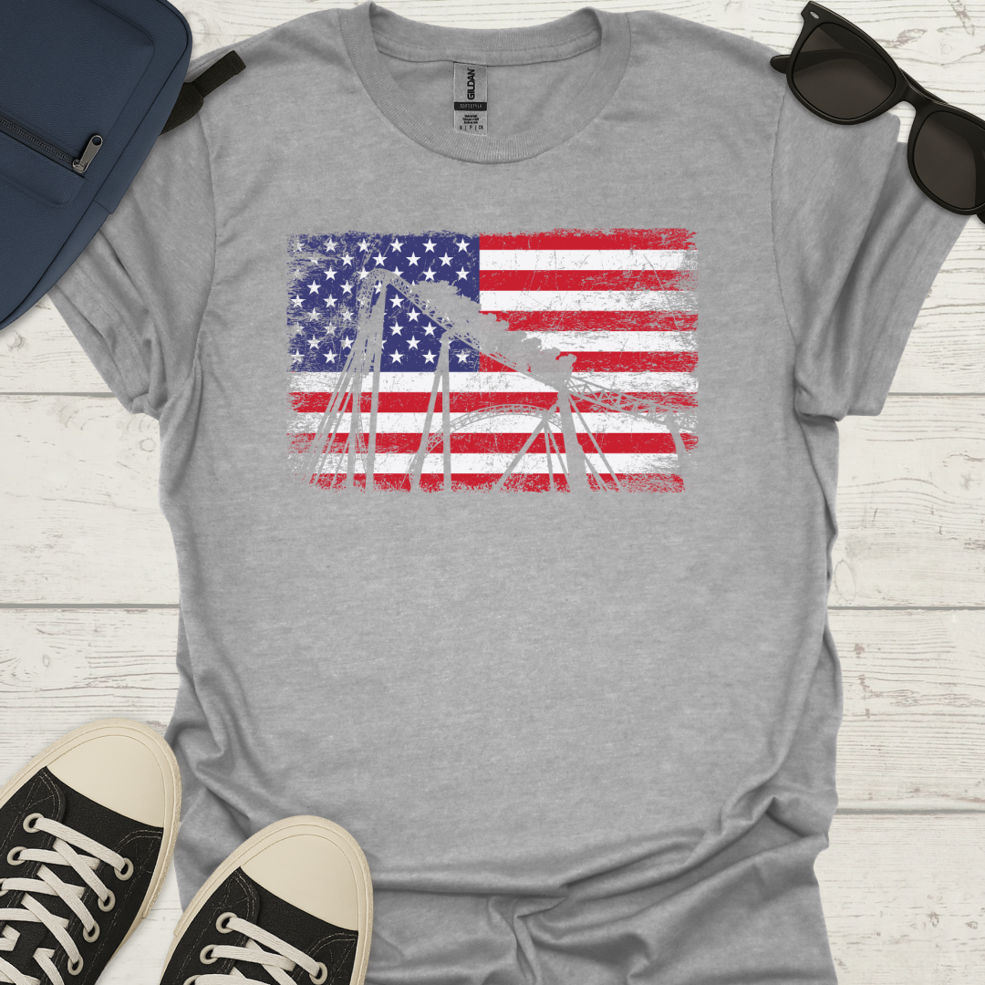 American Flag Roller Coaster T-Shirt