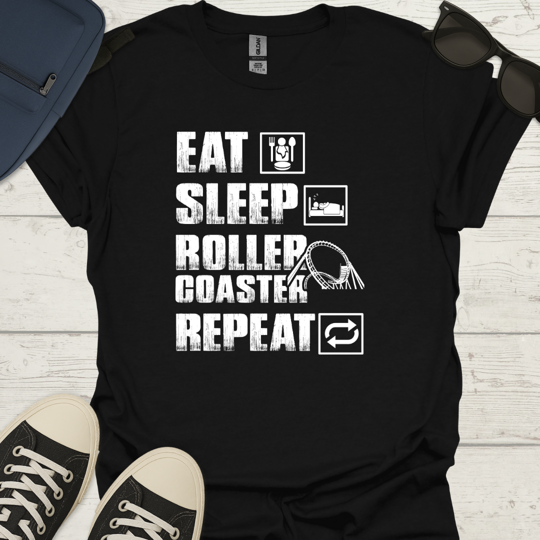 Eat Sleep Ride Repeat - Funny Coaster Tee