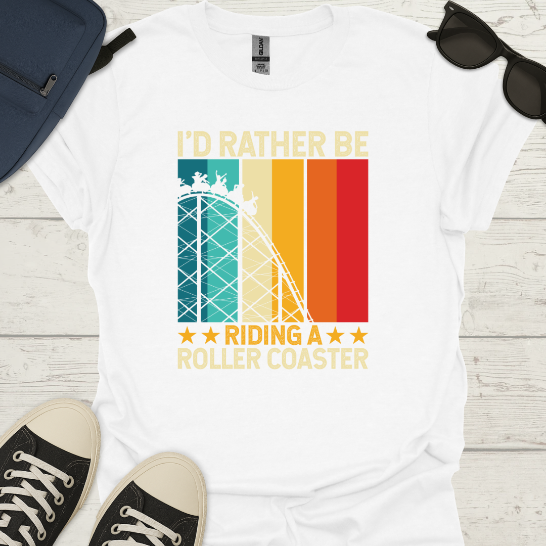I'd Rather Be Riding Roller Coasters - Retro Tee