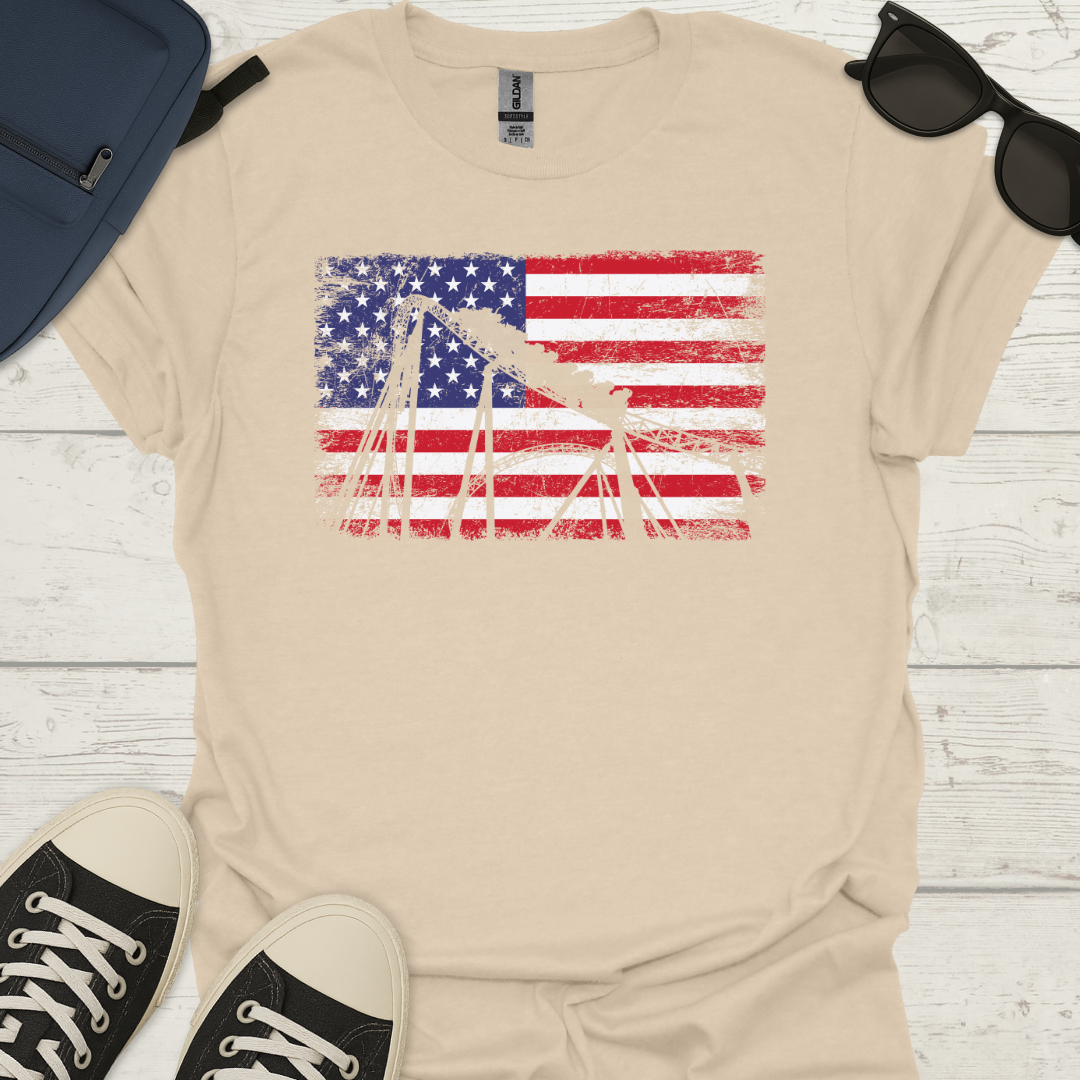 American Flag Roller Coaster T-Shirt