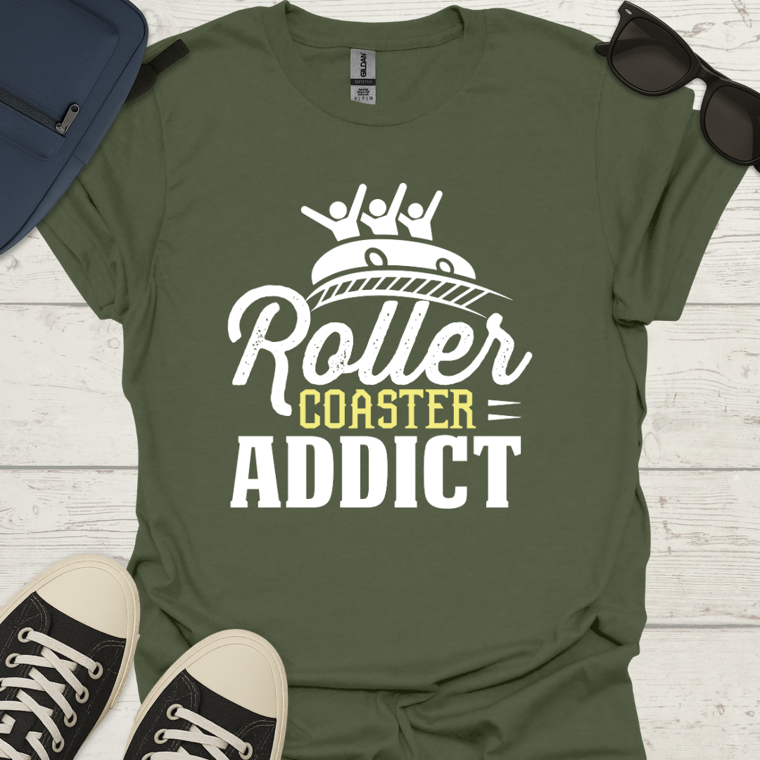 Roller Coaster Addict - Funny Theme Park Tee
