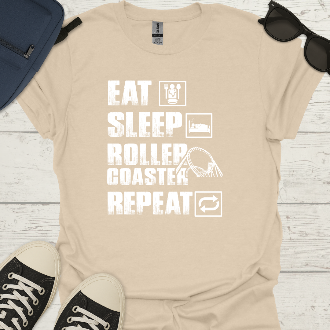 Eat Sleep Ride Repeat - Funny Coaster Tee