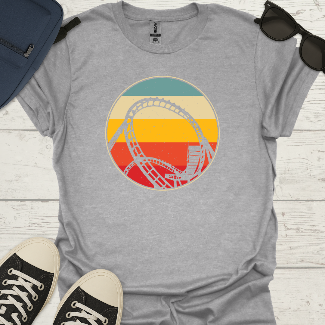 Roller Coaster Loop - Retro Style Tee