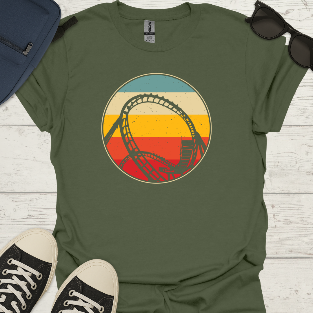 Roller Coaster Loop - Retro Style Tee