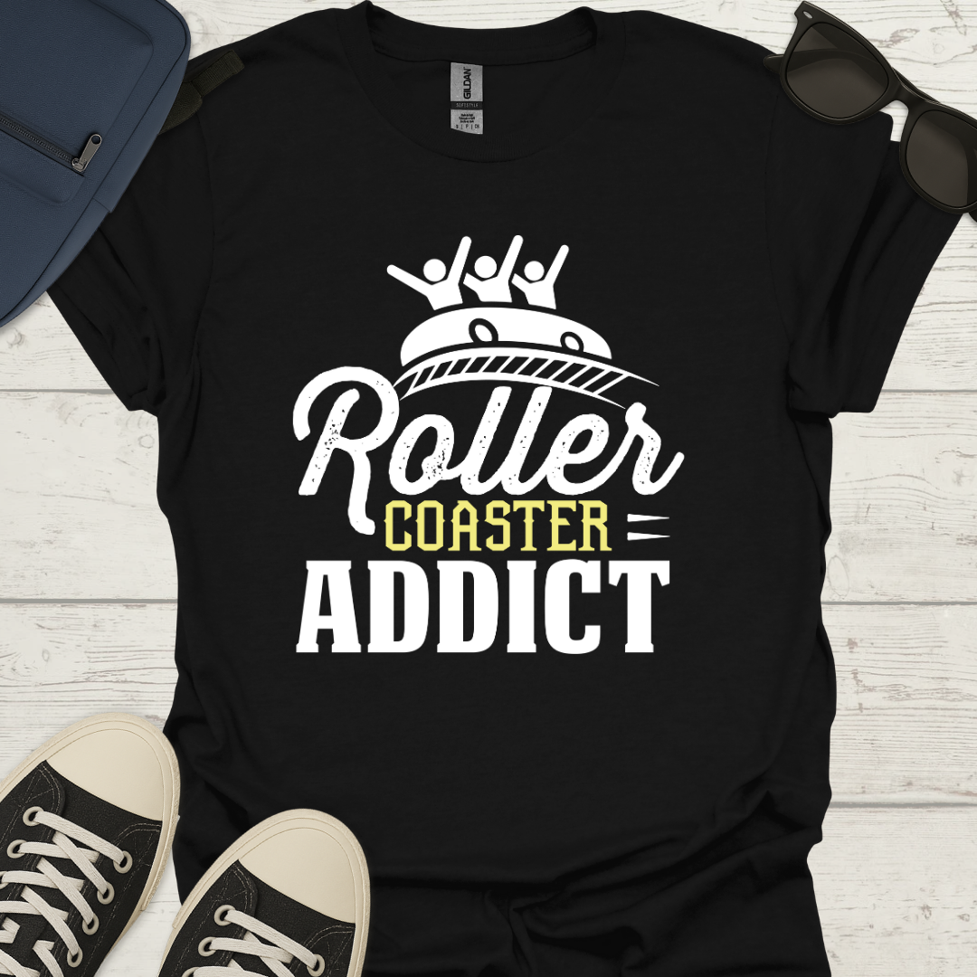 Roller Coaster Addict - Funny Theme Park Tee