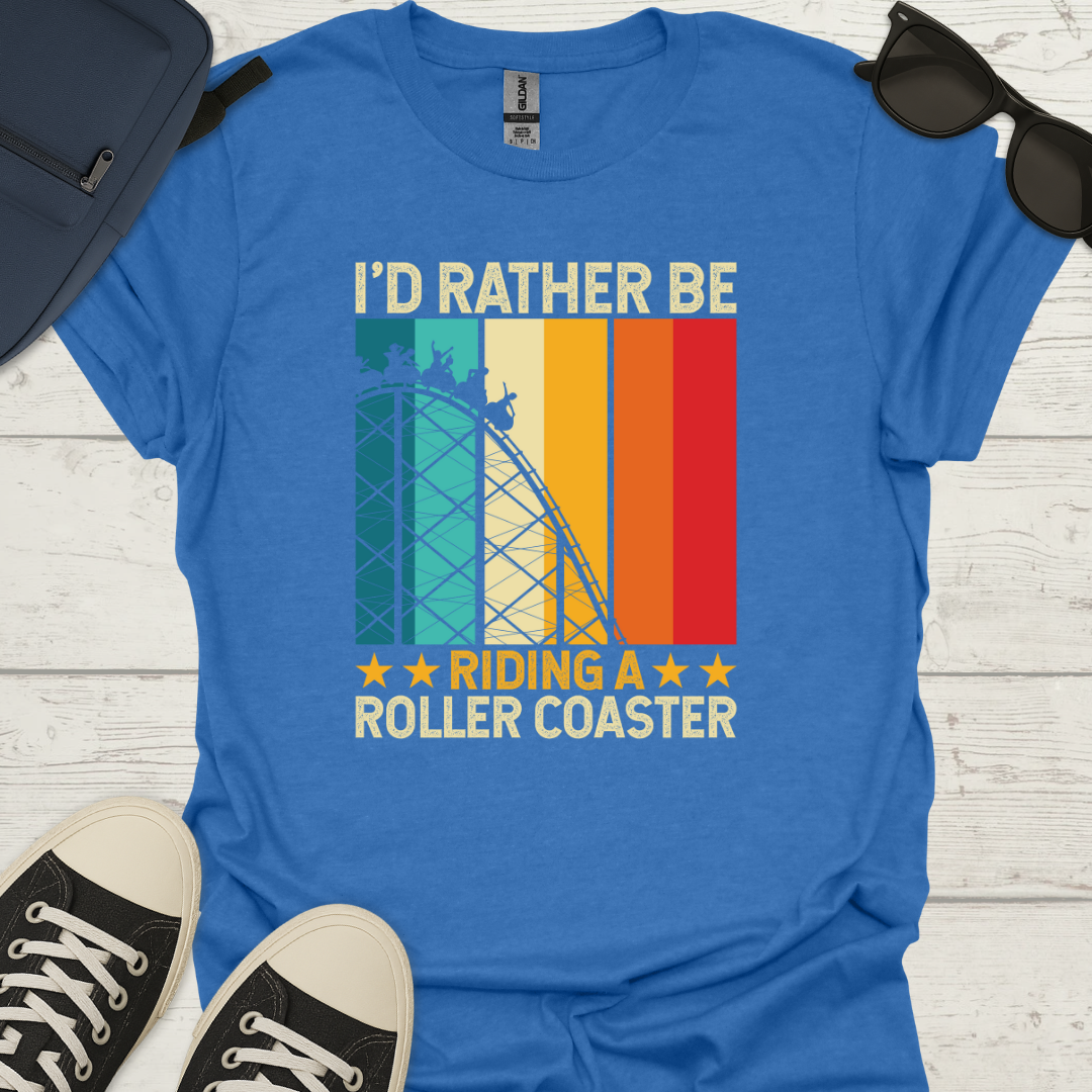 I'd Rather Be Riding Roller Coasters - Retro Tee