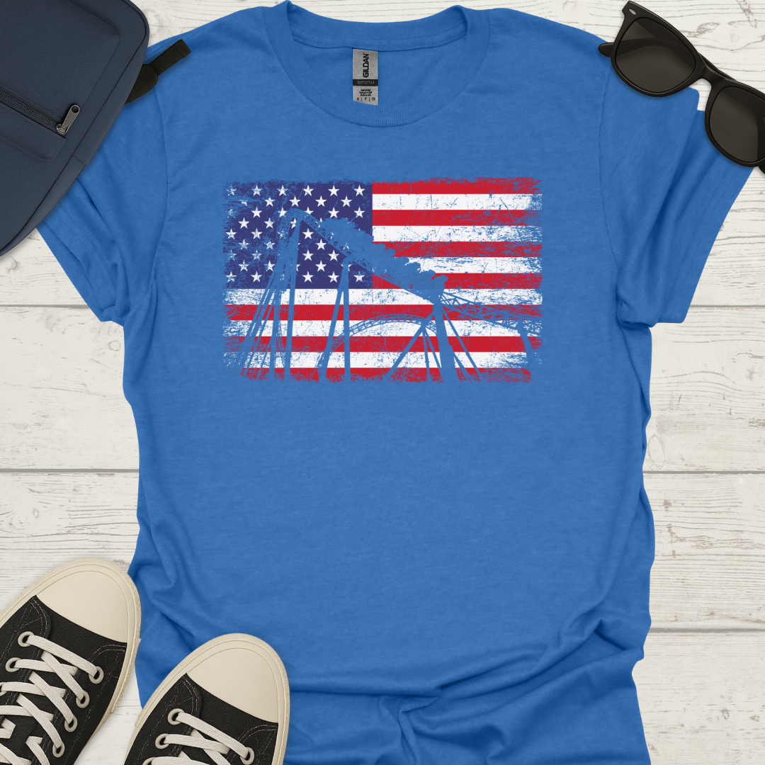 American Flag Roller Coaster T-Shirt