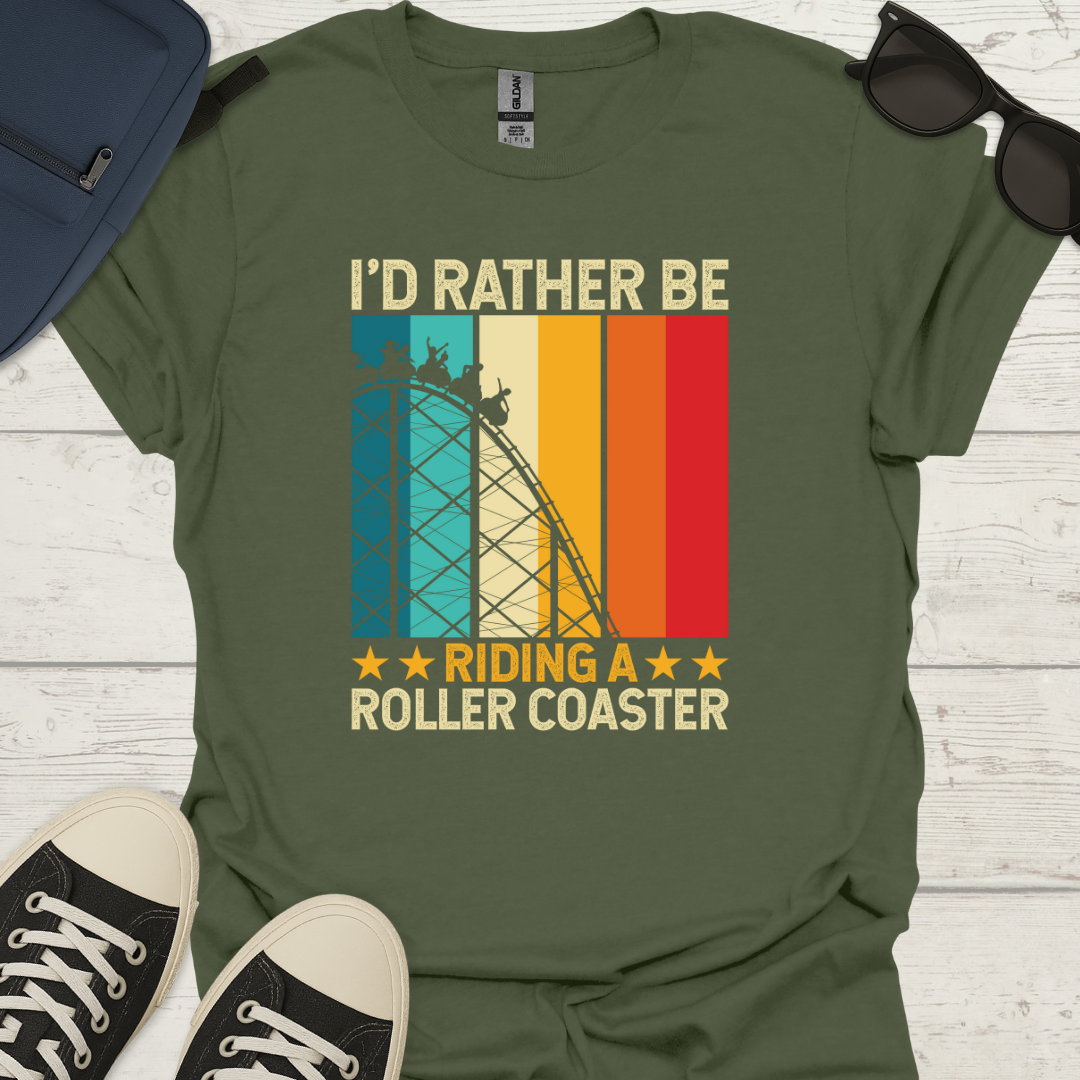 I'd Rather Be Riding Roller Coasters - Retro Tee